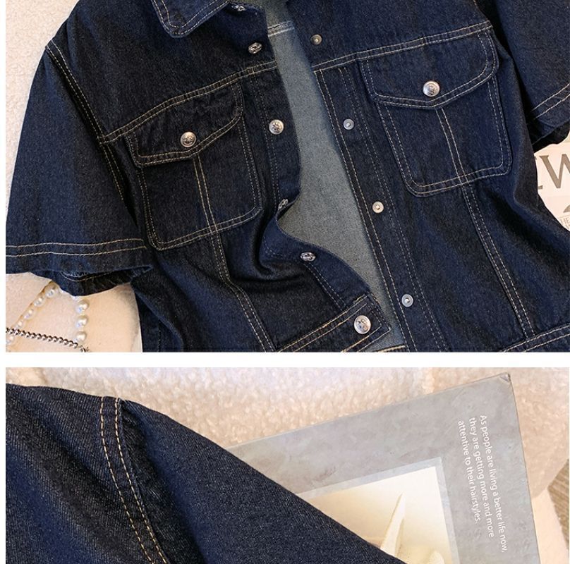 Vestes en Jean pour femmes, Streetwear à manches courtes, veste d'été en Jean, vêtements d'extérieur, mode rétro Vintage, manteau, hauts courts