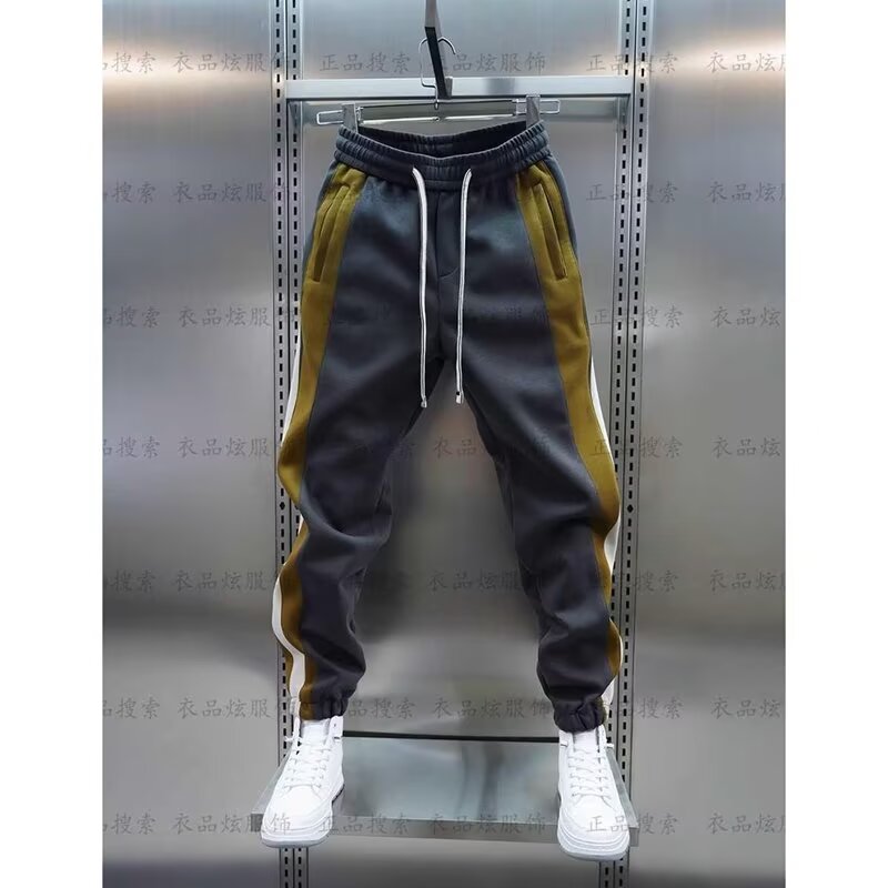Pantalon de survêtement à coutures rayées pour hommes, sarouel décontracté, jogging, vêtements de marque de luxe, pantalon de survêtement à taille élastique, fjfraîchement