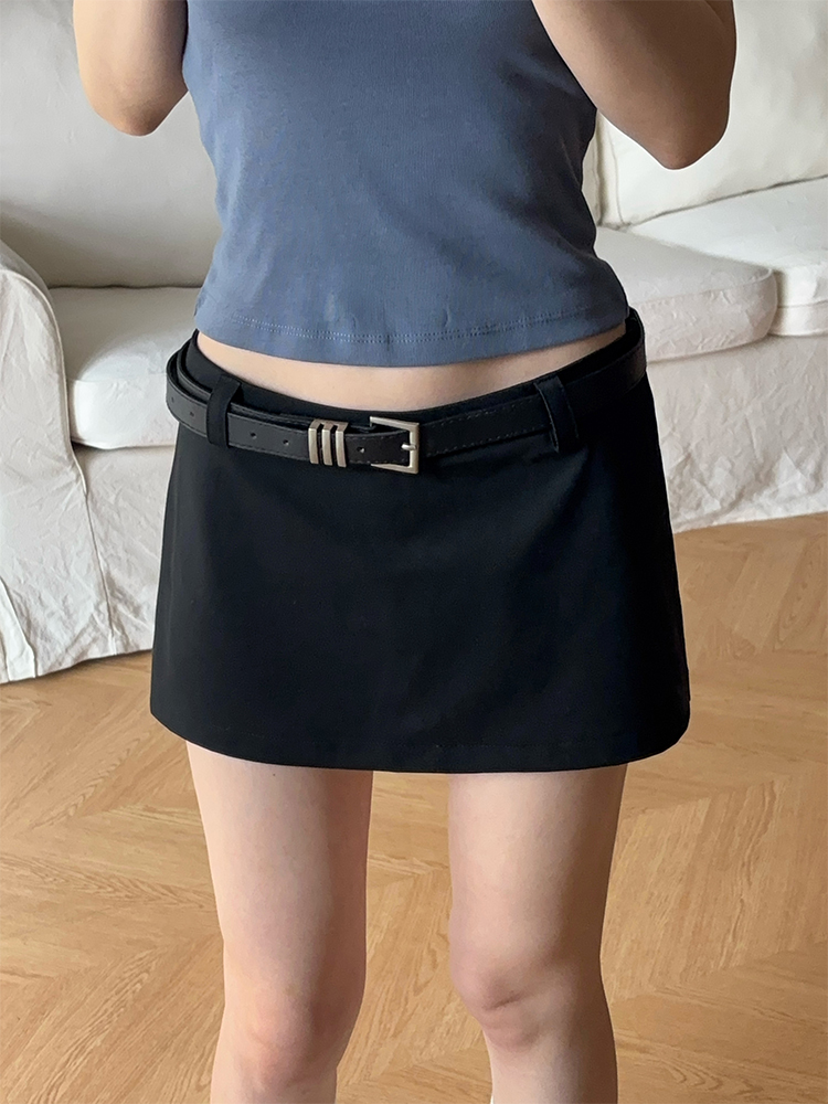 Jupe courte taille basse pour fille épicée, nouveau costume, noir, rétro, Design américain, Mini jupe Sexy, été 2025