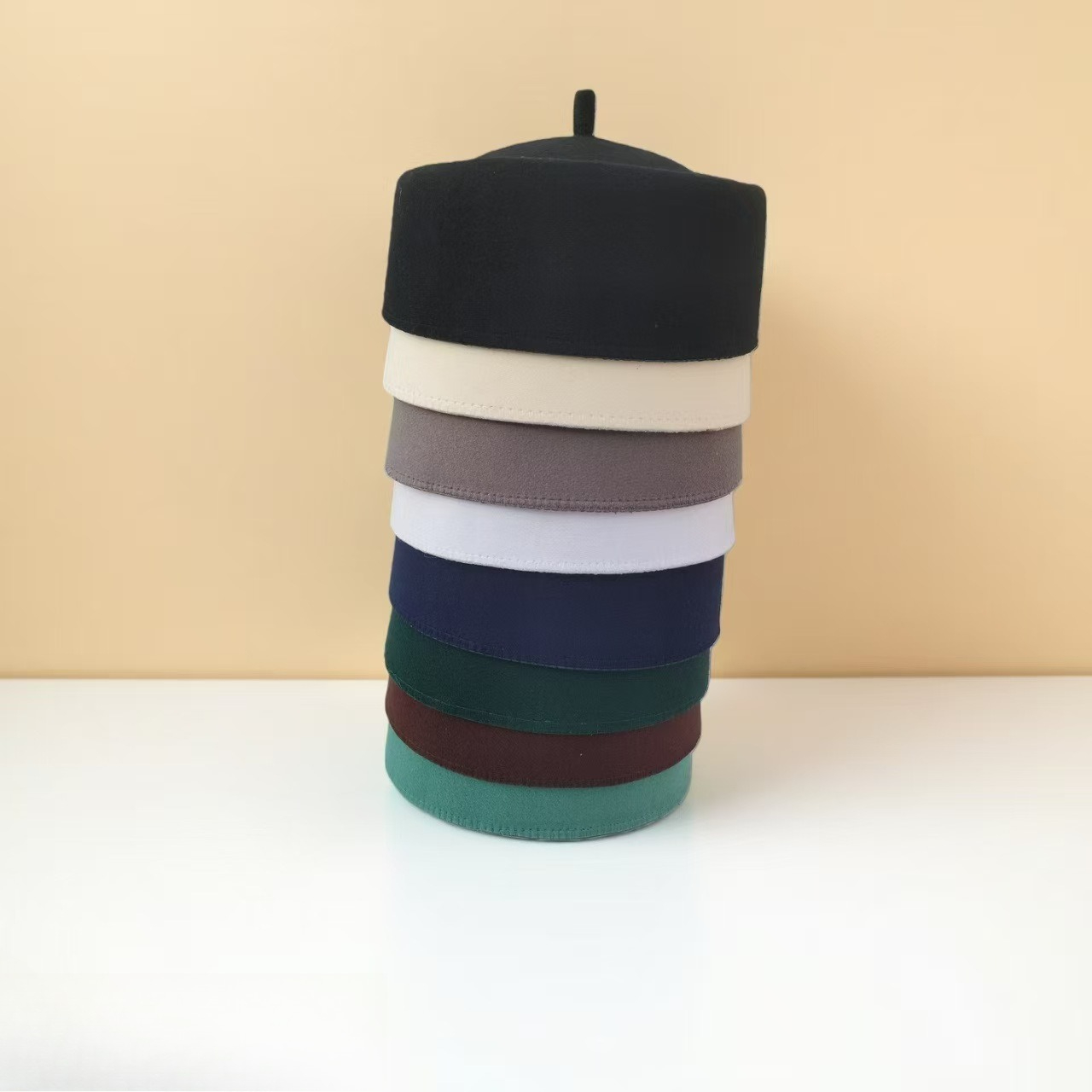 Chapeaux ethniques africains pour hommes, casquettes blanches et vertes, bonnets de prière pour l'Aïd, chapeaux de travail en feutre de coton, bérets élégants pour la danse de rue