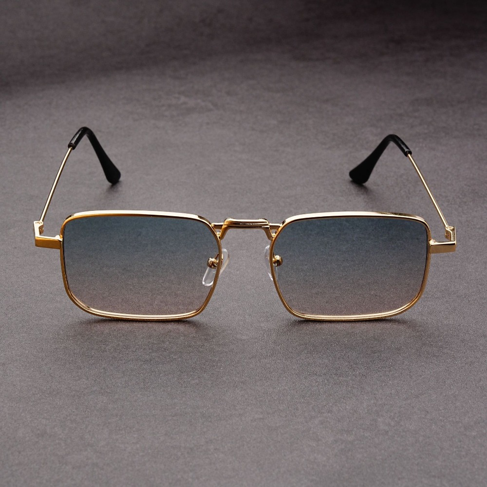 Lunettes de soleil rectangulaires de haute qualité pour hommes, monture en métal, lunettes de soleil carrées rétro de marque, lunettes pour femmes, lunettes pour hommes et femmes