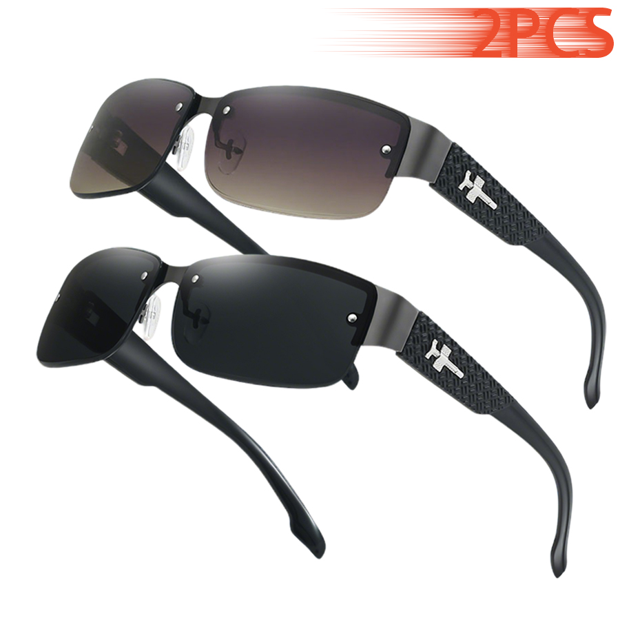 2 Paires de Lunettes de Soleil Rétro Premium à Dégradé, Style Designer Classique, Idéales pour les Activités de Plein Air, la Conduite, la Pêche et les Voyages