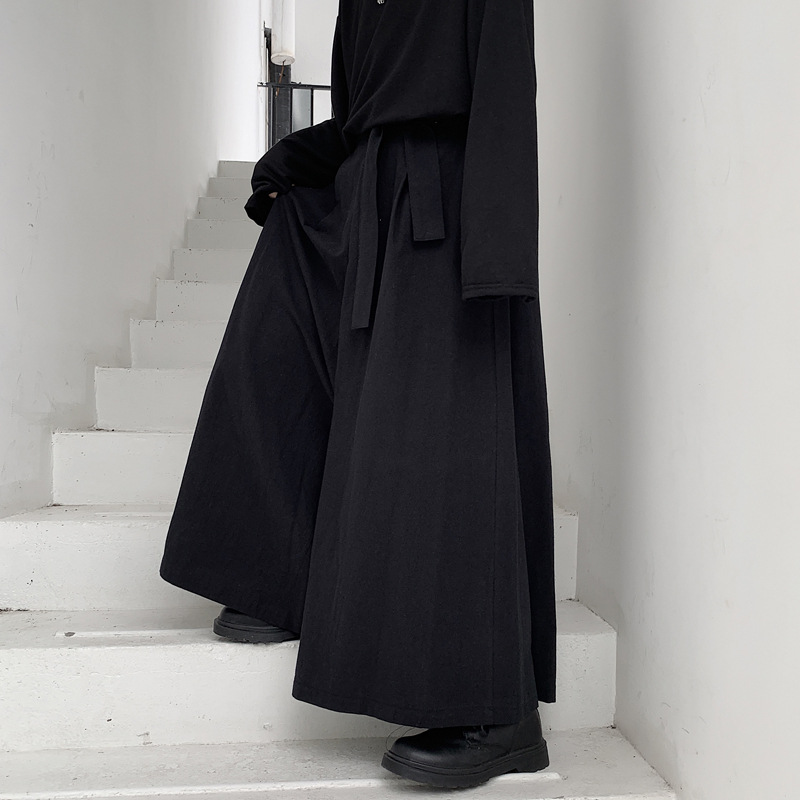 Pantalon de samouraï pour hommes, décontracté, large, Style chinois, Hakama Harajuku, Hanfu Tang, uniformes de Kendo