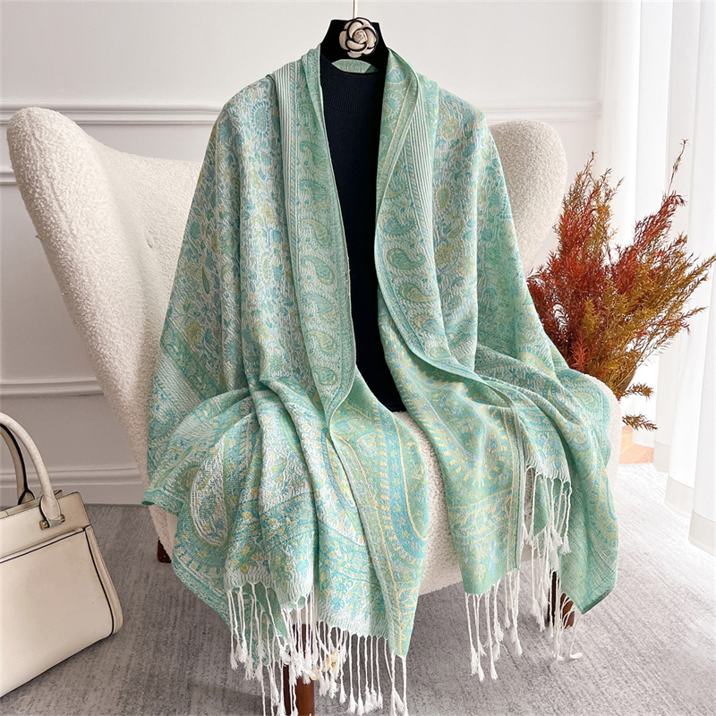 Bohème automne écharpe cachemire femmes Jacquard Pashmina conception florale femme épaisse couverture douce Bufanda chaud châle Poncho étole