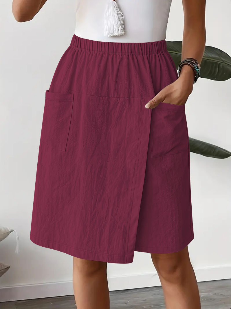 Nouveau pantalon jupe fendue européenne et américaine pantalons décontractés pour femmes en été décontracté ample couleur unie pantalon à cinq points à jambes larges