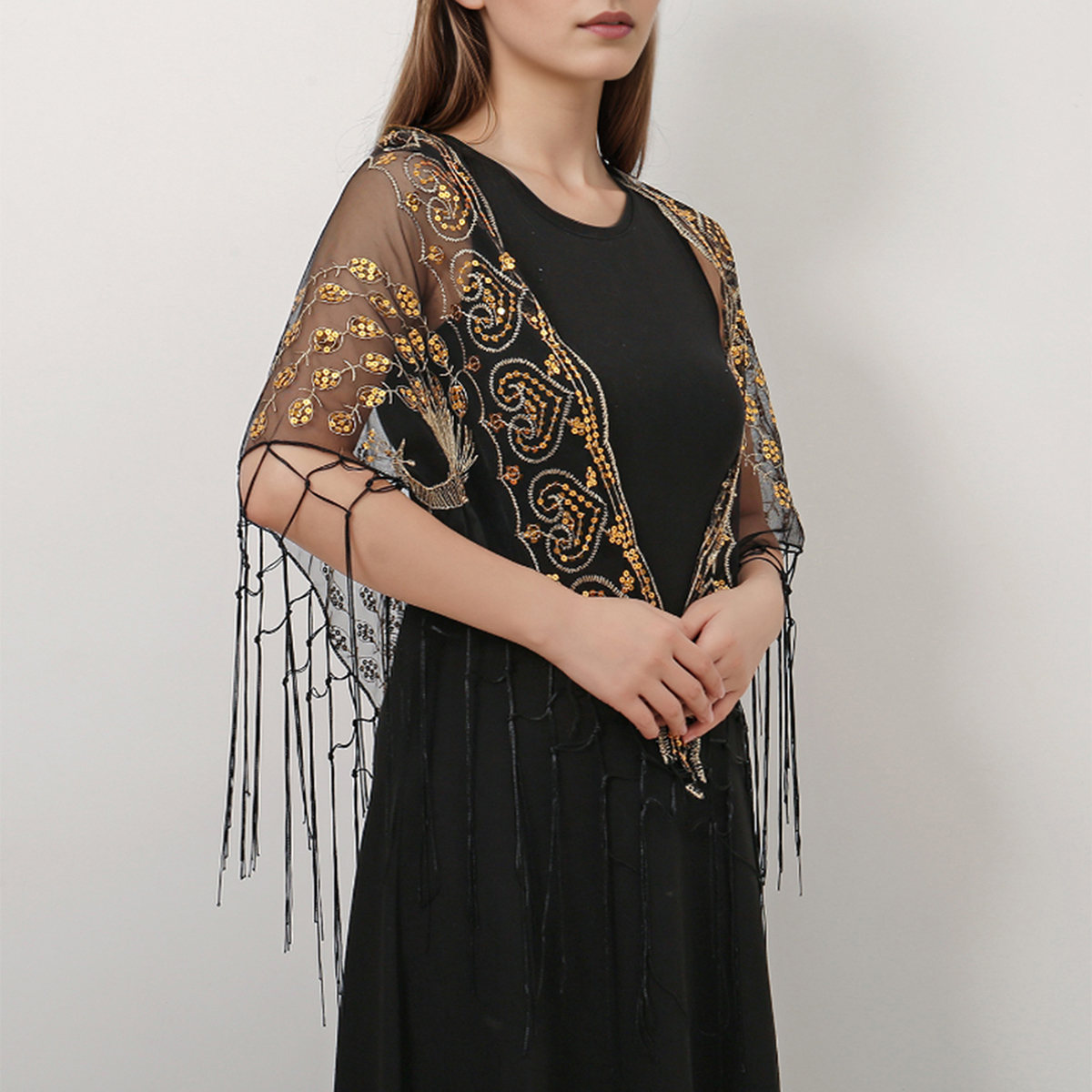Robe de Soirée en Dentelle Pure pour Femme, Écharpe Triangulaire, Châle, Maille Creuse, Patients, Demoiselle d'Honneur, ixde Mariage, Capes