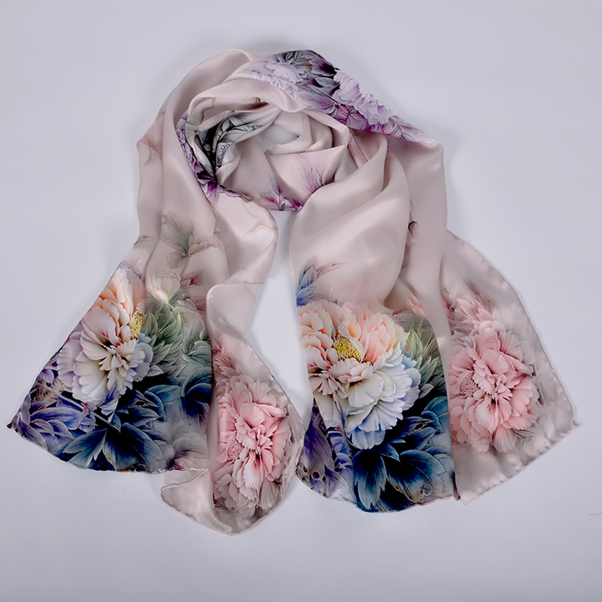 [BYSIFA] Foulard en soie de marque de mode nouveau Style chinois longues écharpes enveloppes de qualité supérieure ver à soie cocon foulard de cou en soie Cape Foulard