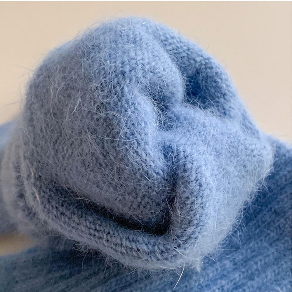 Winter Adult Warm Gloves, Women Winter Gloves, Imitation Rabbit Hair Knitted Yarn Mitten Outdoor Anti Cold Gloves Solid Gloves