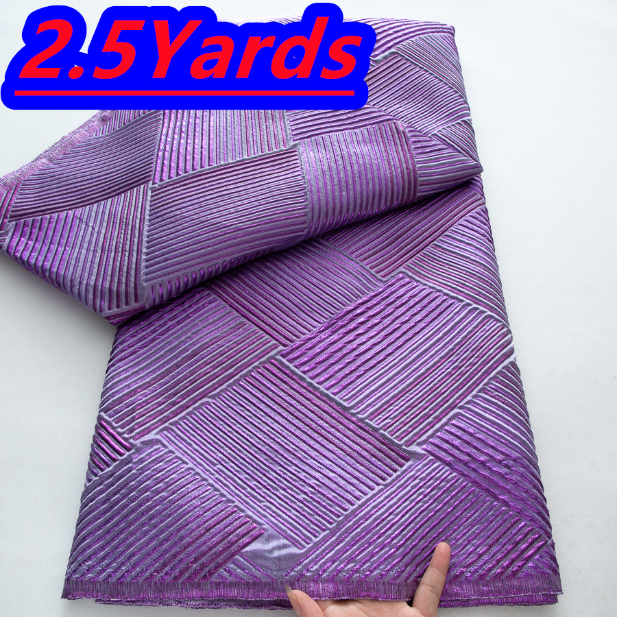 Tissu en dentelle brocart français 2026 de haute qualité, 2,5 yards, tissu en dentelle organza africain nigérian de luxe doré pour la couture féminine