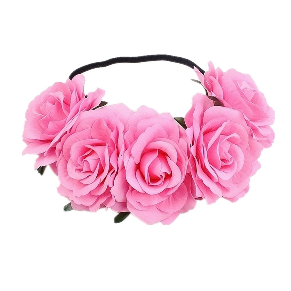 Serre-tête bohème en fleurs artificielles pour femme, bandeau élastique floral pour mariage, festival, fête, accessoires capillaires floraux