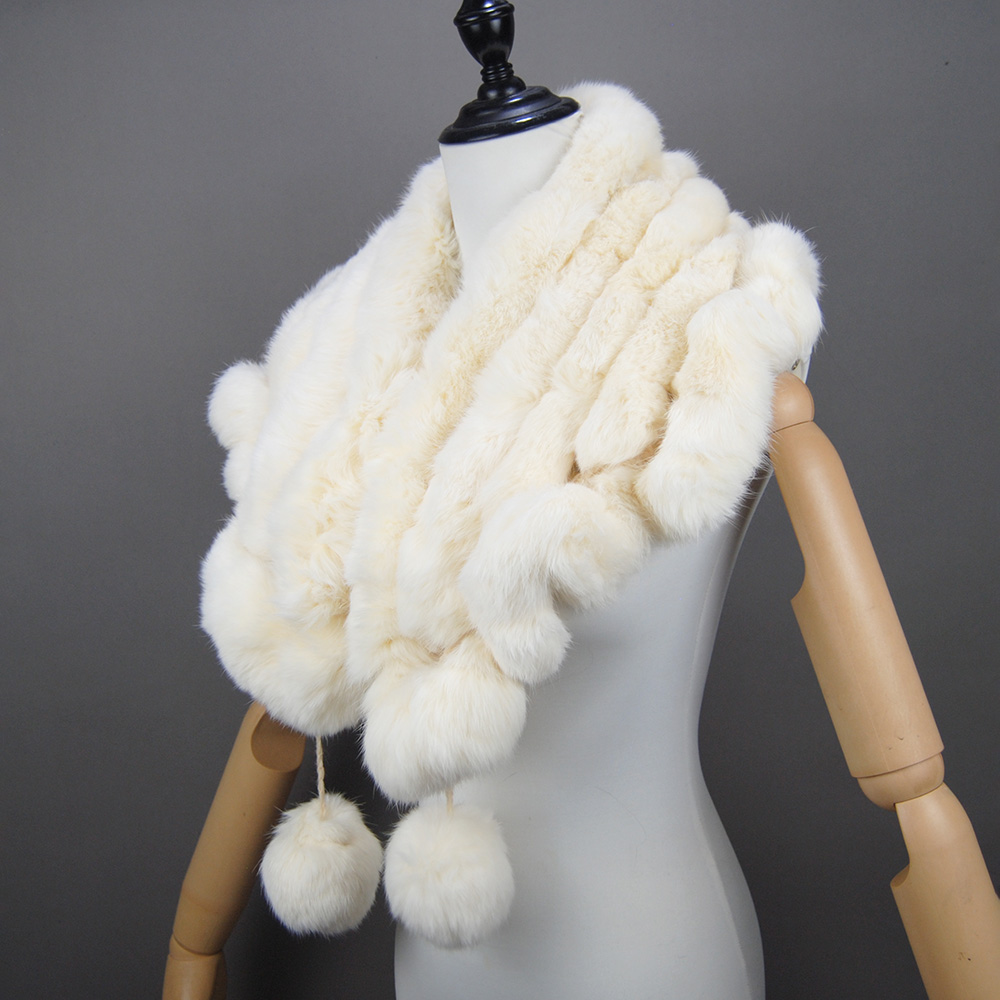 Femmes mode extérieur tricot 100% réel lapin fourrure foulards nouvelle dame hiver réel lapin fourrure écharpe naturel chaud doux lapin fourrure châle