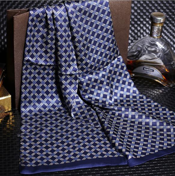 Cravate Double couche en soie 100% naturelle pour hommes, longue écharpe imprimée, cadeau Premium pour hommes, 28x160cm
