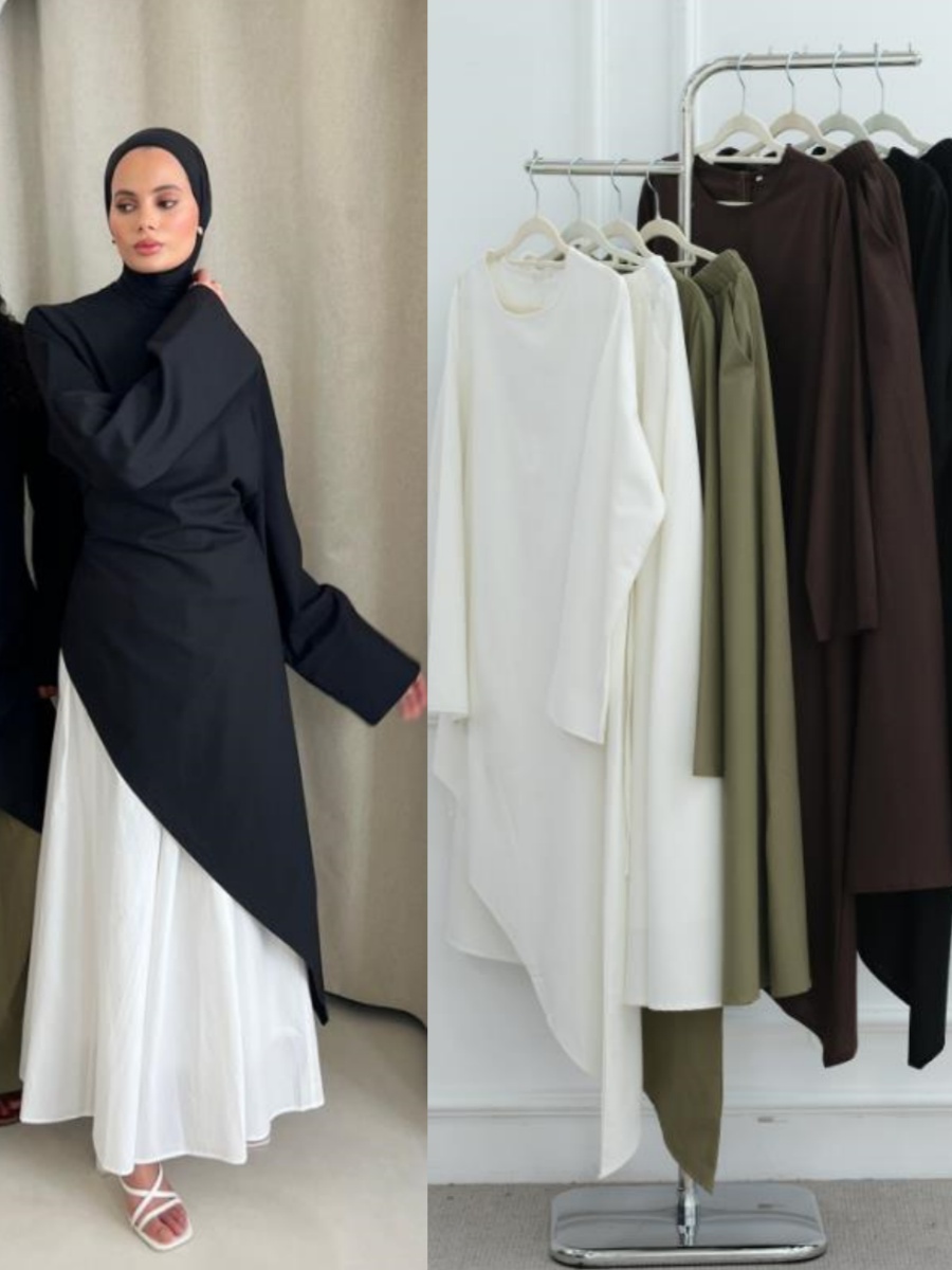 Abayas musulmanes du Moyen-Orient, arabes, de Dubaï pour femmes, ensemble deux pièces avec haut et jupe, robe kaftan modeste pour le Ramadan, vêtements islamiques pour femmes