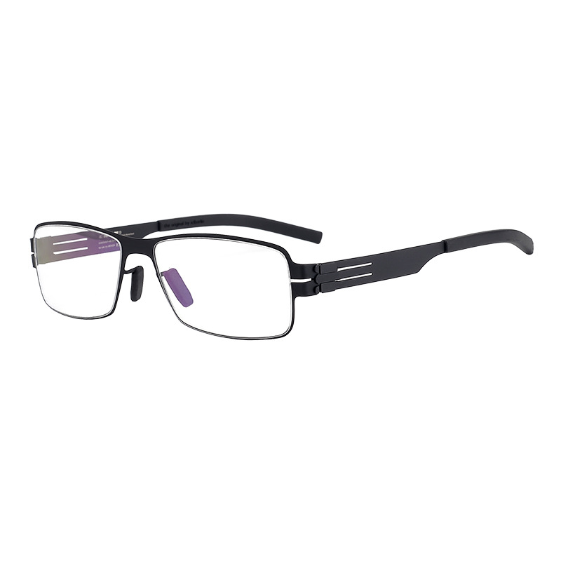 Grand cadre de luxe allemand, Design sans vis IC, monture de lunettes carrée en alliage fin Ultra-léger pour hommes, Vintage, sans vis