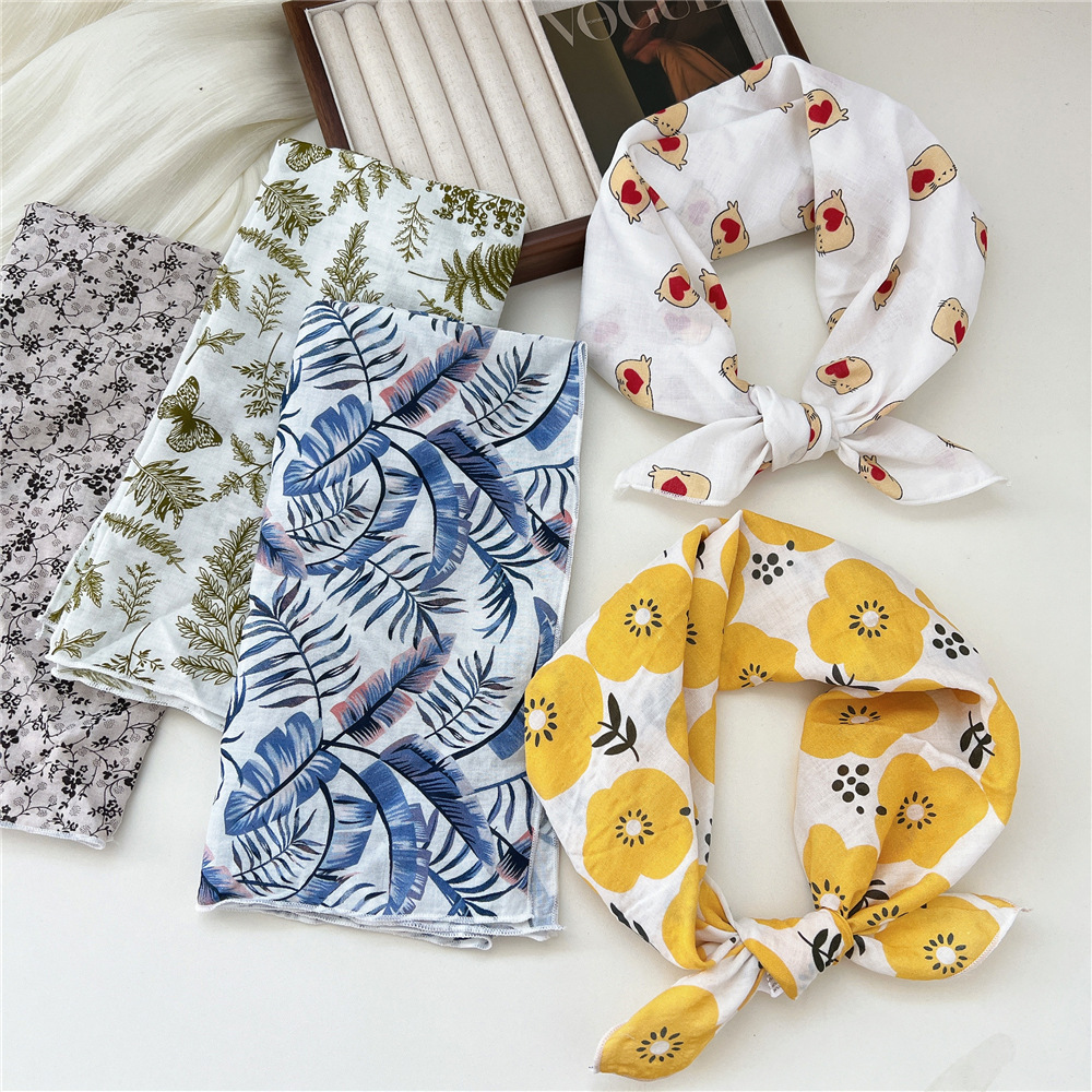 55*55 cm coton bandeau carré écharpe femmes mode Bandanas tête cheveux accessoires Turban bandeau