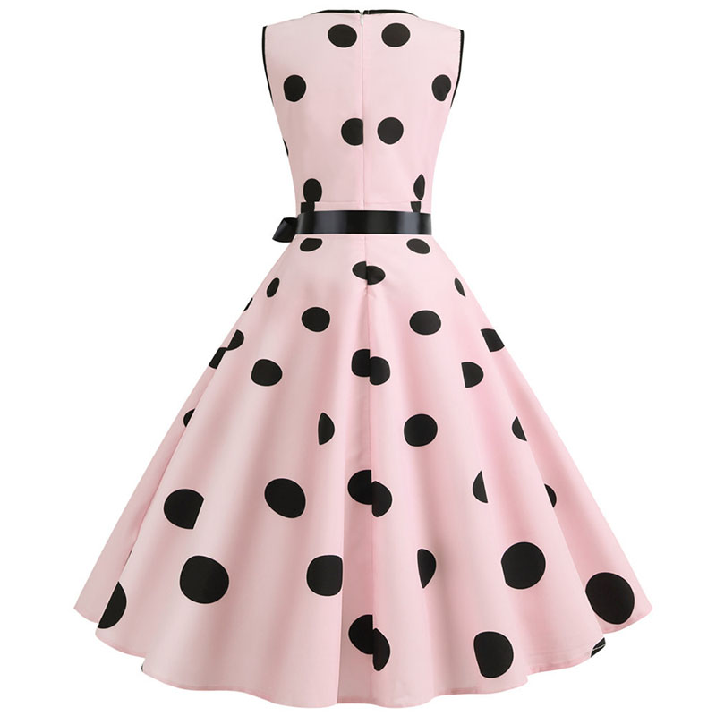 Femme robes rétro Audrey Hepburn années 1950 60 Rockabilly à pois nœud Pinup balle cultivée Robe de soirée robes