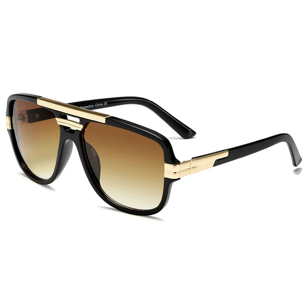 Lunettes de soleil carrées vintage pour hommes et femmes – Salons de créateurs classiques avec lentille miroir