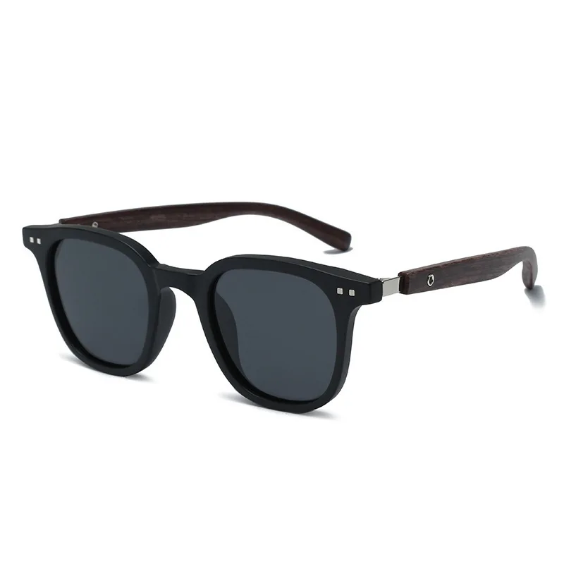 Lunettes de soleil pour hommes et femmes, tendance, rétro, Grain de bois, polarisées, Protection UV, cyclisme, photographie de rue en plein air