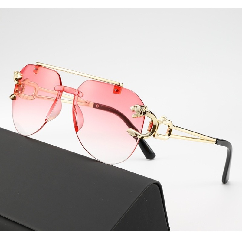 Lunettes de soleil Punk dégradées UV400, sans cadre, Vintage, pour femmes et hommes