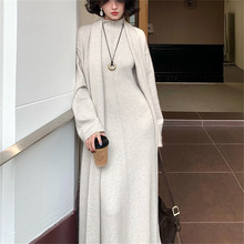 Ensemble pantalon femme trois pièces : Gilets en maille à col roulé, hauts, manteaux mi-longs à manches longues, jupes longues taille élastique, style streetwear Y2K