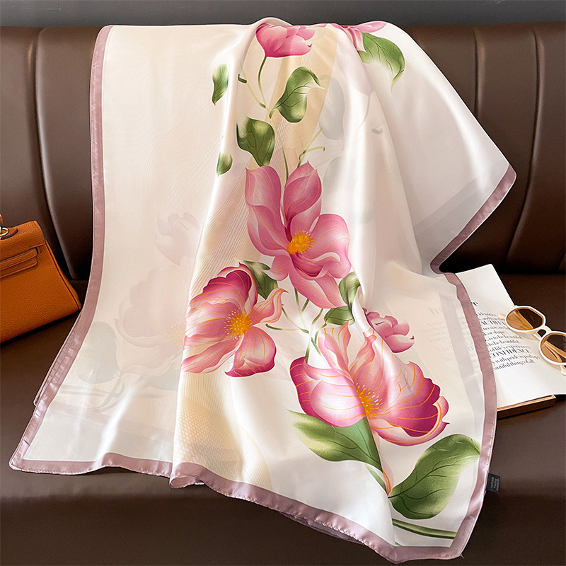 Femmes 180*90 cm mode belles foulards en soie douce femme dame châle Hijab Wrap Foulard Bandanna silencieux plage paréo