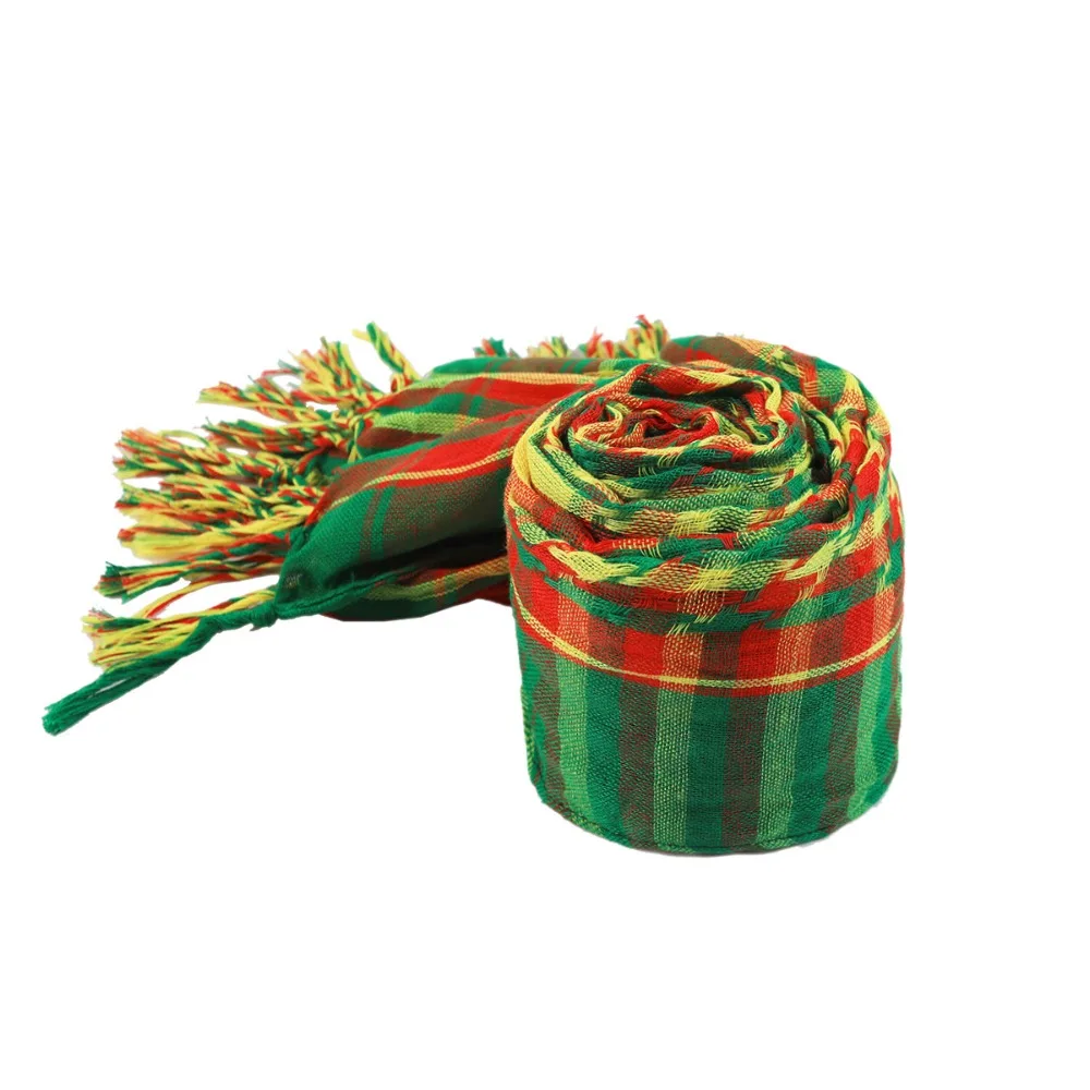 Écharpe musulmane coupe-vent du moyen-orient, anti-sable, rouge, jaune, vert, arabe, carré, épais, chauffe-cou, foulard pour Sports de plein air