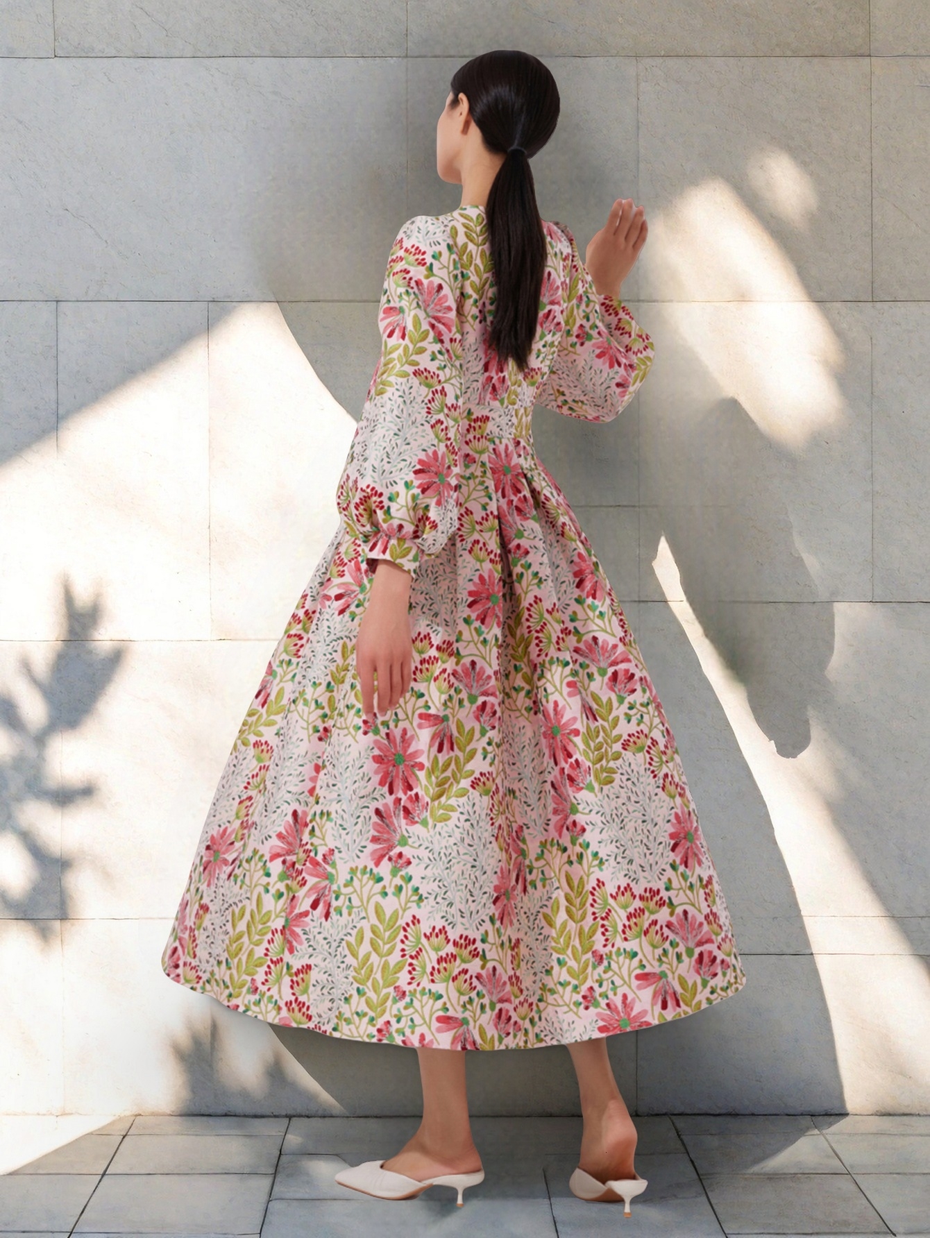 DEVCHATA-Robe longue en brocart jacquard pour femme, robe de soirée florale, robe vintage, vêtements de soirée éducatifs, mode élégante, maxi luxe