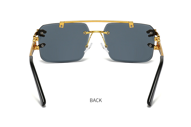 Lunettes de soleil carrées de luxe pour homme et femme, de marque, design vintage, sans monture, mode rétro, miroir, Oculos De Sol