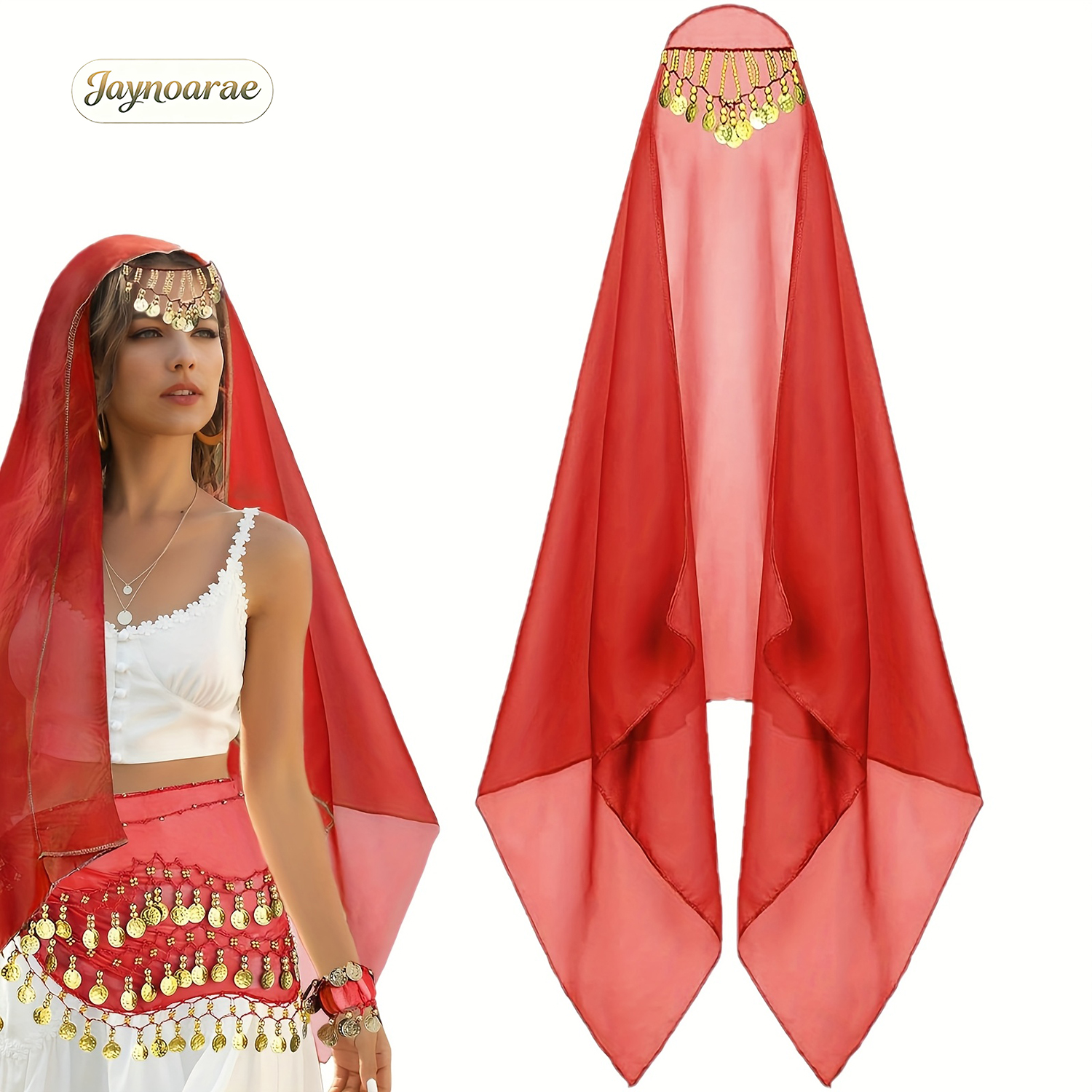 JAYNOARAE Foulard de danseuse du ventre en mousseline