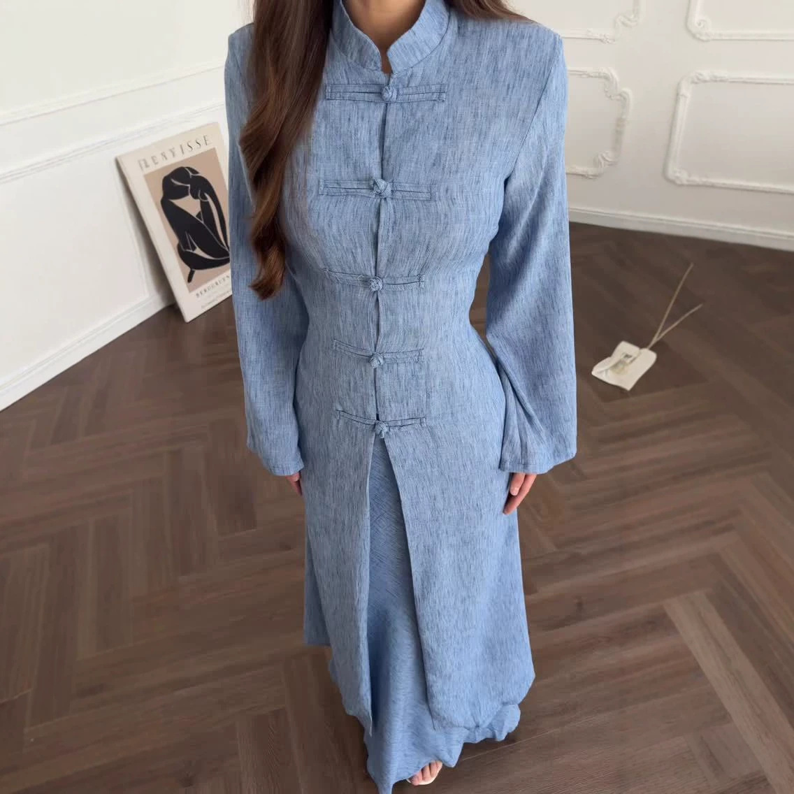 Ensemble jupe et manteau long pour femme, 2 pièces, style Eid, Ramadan, simple boutonnage, Maroc, Dubaï, Robe musulmane, Tenues arabes