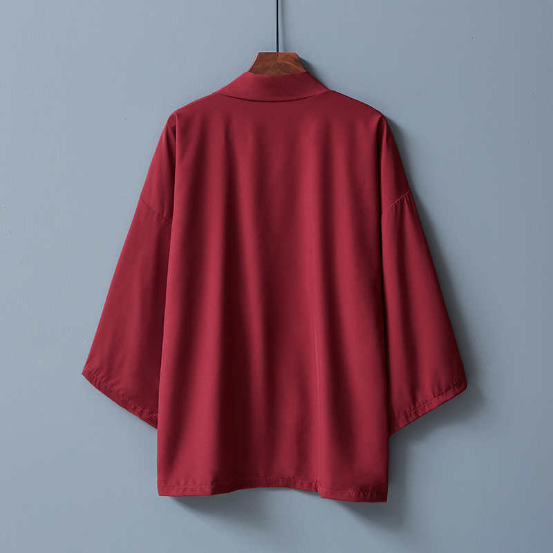 Style japonais Hong Kong rétro ample couleur unie polyvalent Kimono Cardigan Haori Style chinois amélioré Hanfu Anime Cosplay veste plage couverture vêtements de protection solaire
