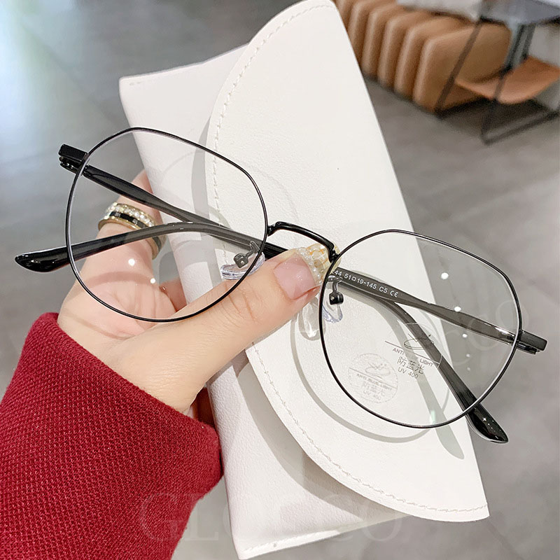 Lunettes de myopie finies de luxe pour dames, lunettes rondes bloquant la lumière bleue, lunettes de vision de près pour femmes, mode vintage, unisexe
