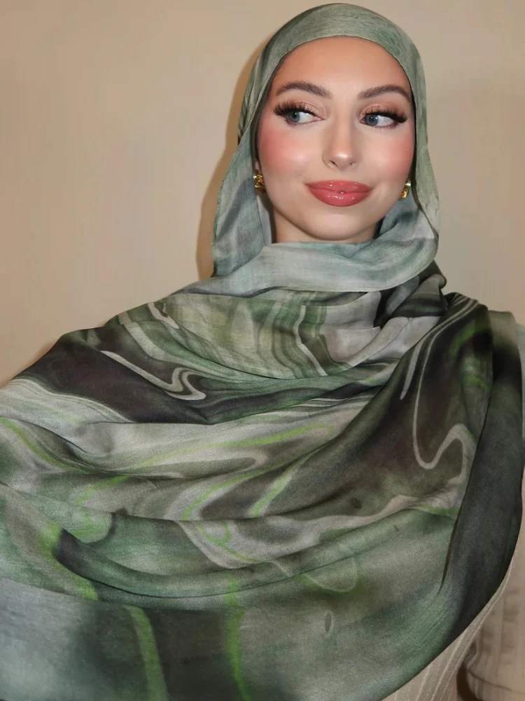 Nouveau Aquarelle Hijabs pour femmes imprimé fleuri Hijab écharpe respirant doux longue mode foulards foulard Paisley musulman