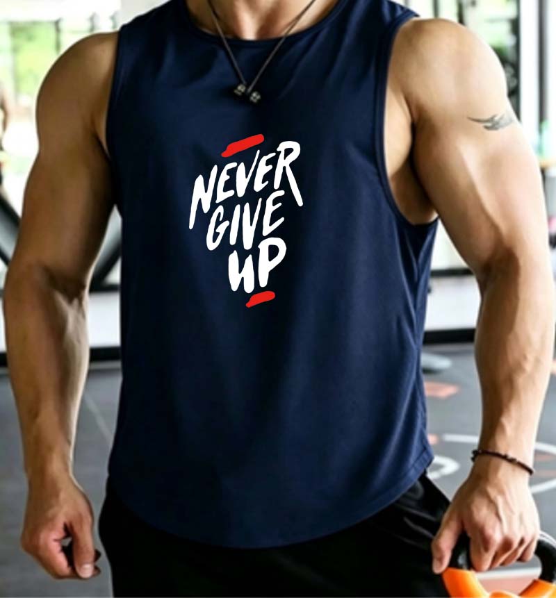 Débardeur de sport pour homme, été, fitness, musculation, respirant, anti-humidité, ample, sans manches, séchage rapide, entraînement, imprimé lettres
