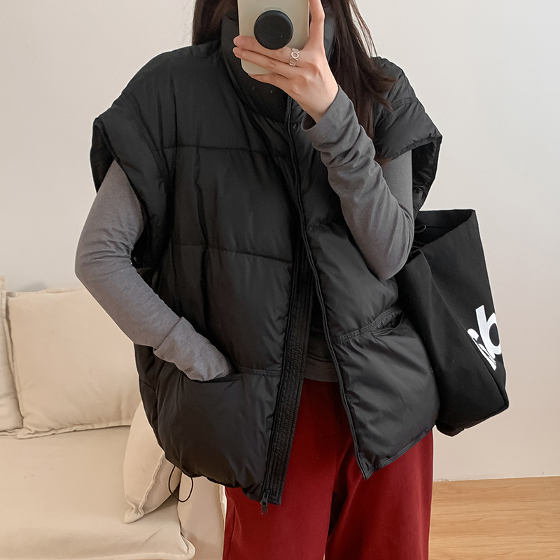 2025 automne hiver mode simplicité confortable femmes coton gilet tempérament polyvalent dames vers le bas coton gilet vestes