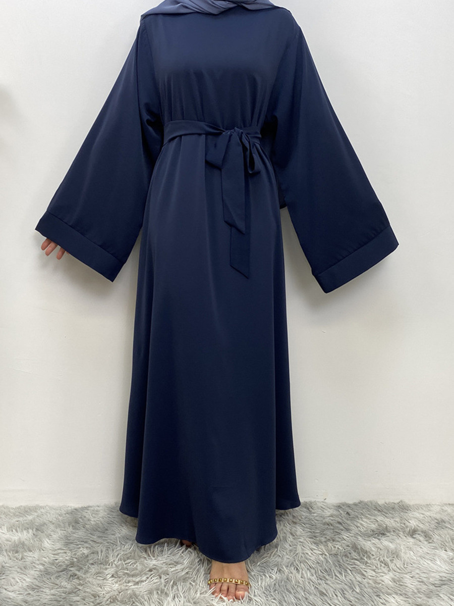 Femmes musulmanes arabe dubaï Eid Abaya grande taille Robe longue modeste Ramadan couleur unie Robe de prière caftan Femme vêtements islamiques