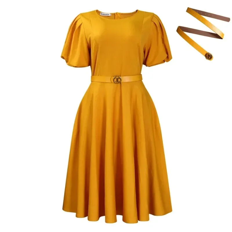 Robe mi-longue plissée en polyester à manches courtes pour femmes, vêtements africains, tenues de soirée, vêtements africains, mode d'automne