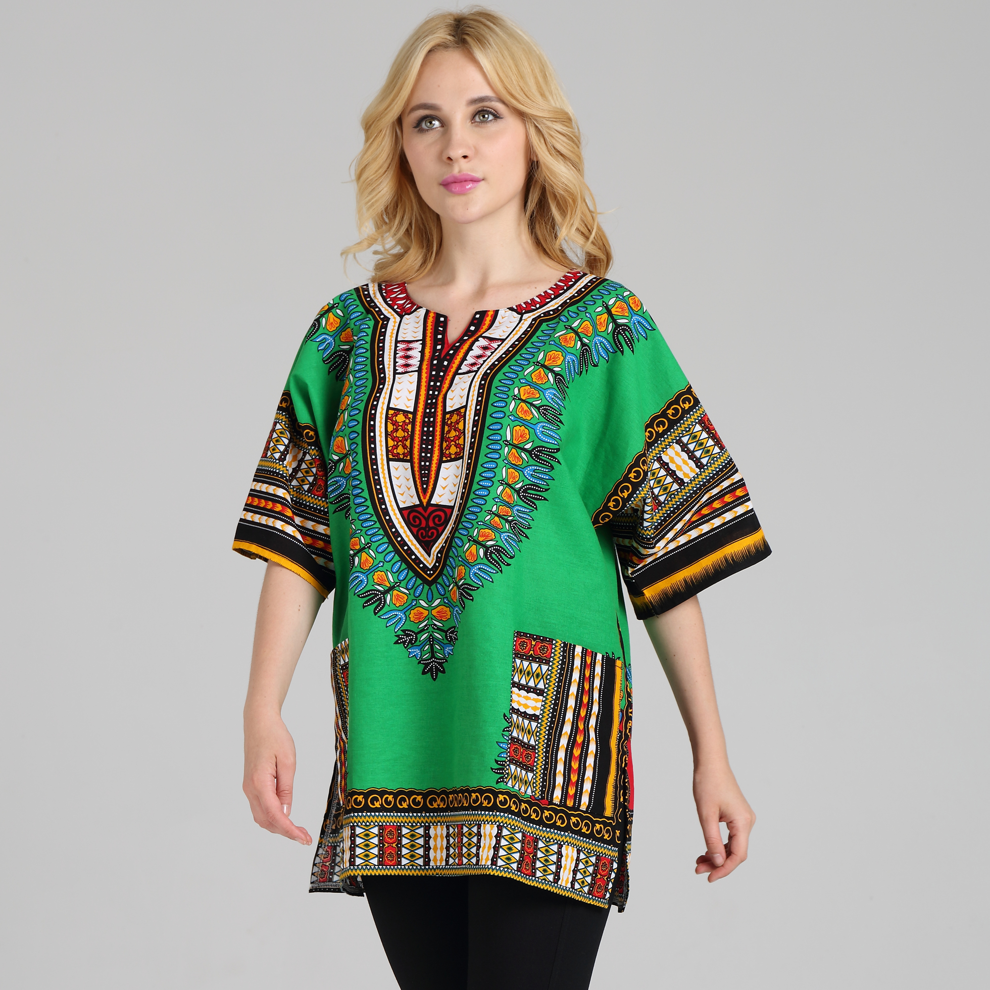 Chemise traditionnelle africaine Dashiki, en coton Batik léger de qualité fine, cloches africaines de Cuba, poncho de plage
