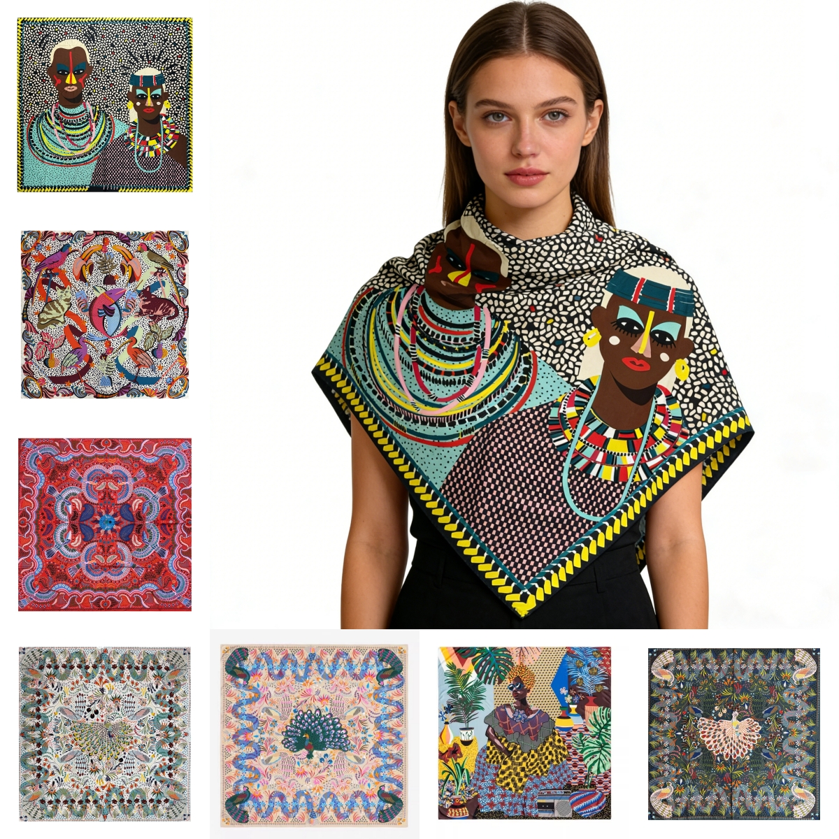 Écharpe de créateur à pois, châle pour femme, écharpe en dentelle, écharpe carrée au design graffiti, écharpe fine 120cm * 120cm