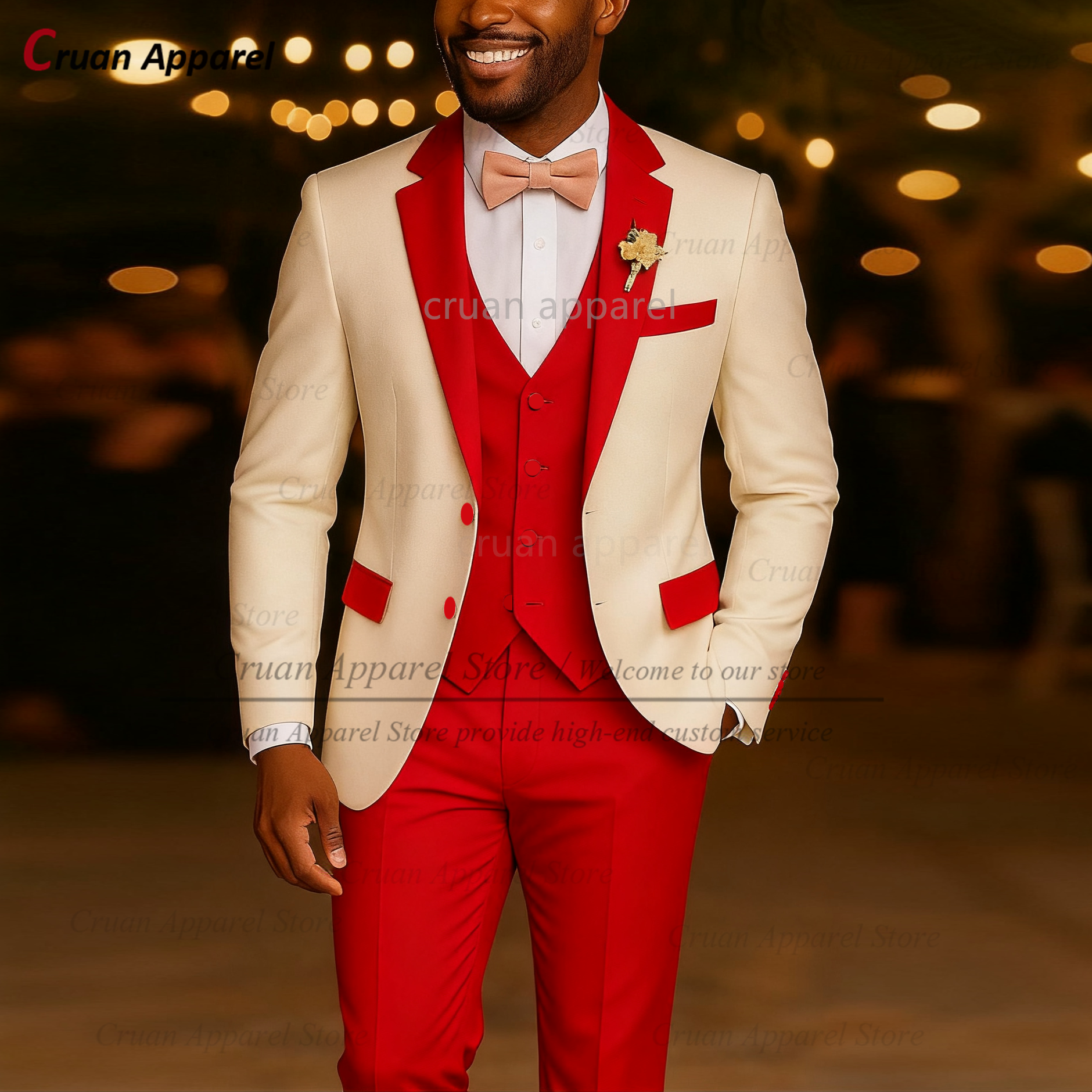 Ensembles de costumes de haute qualité pour hommes, Banquet de mariage, tenues élégantes personnalisées pour marié, dîner de soirée, Blazer, gilet, pantalon, 3 pièces