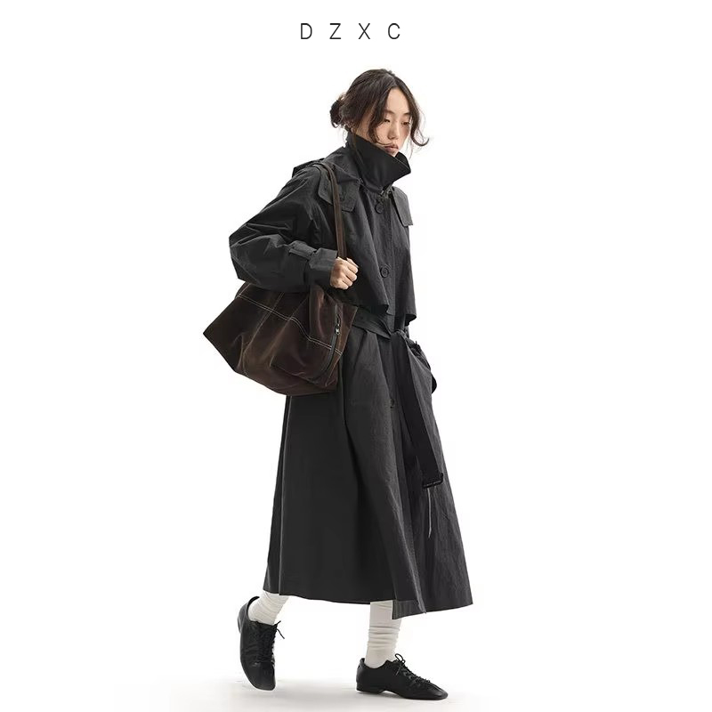 Libre et confortable~ Trench-coat mi-long pour femmes, veste entièrement en coton, nouveau style printemps 2026