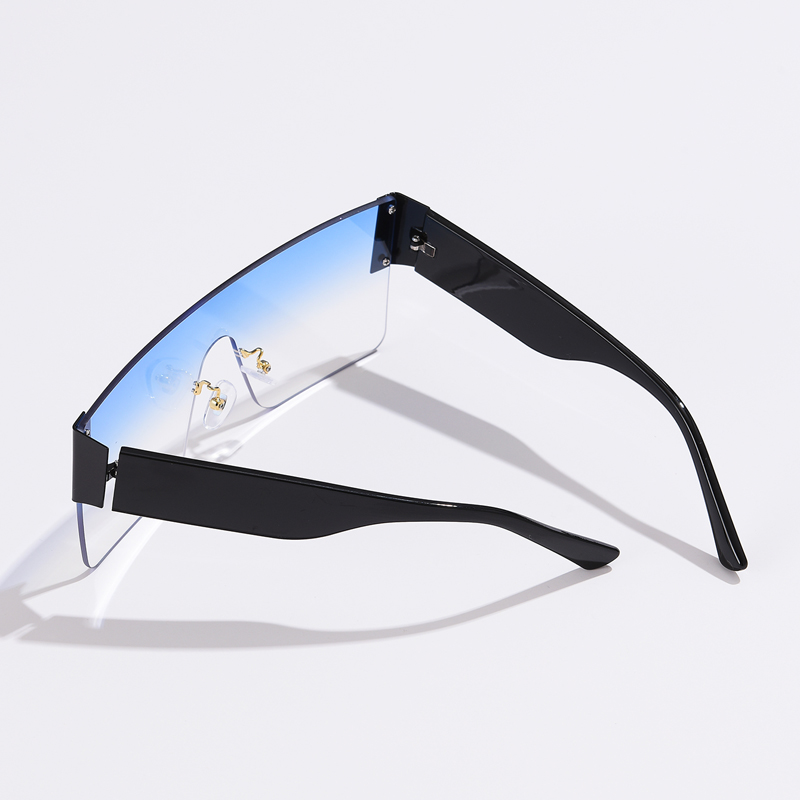 Lunettes de soleil carrées noires pour femmes, grande monture siamoise, mode rétro miroir, marque Vintage, nuances sans bords, nouvelle collection