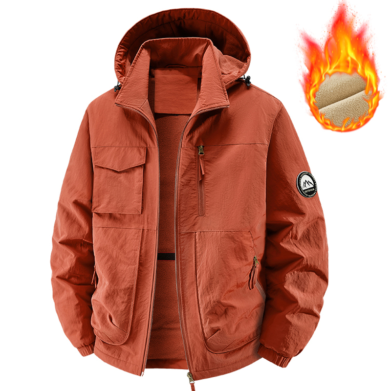 Manteaux Cargo chauds multi-poches en polaire pour hommes, veste épaisse imperméable, coupe-vent thermique d'hiver, pardessus à capuche