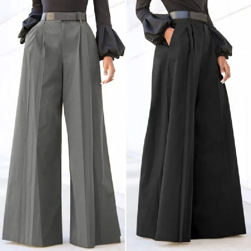 Pantalon à jambes larges pour femmes pantalons pour femmes pantalons Palazzo été imprimé recadrée lin confortable Baggy pantalon avec VêTements Femme
