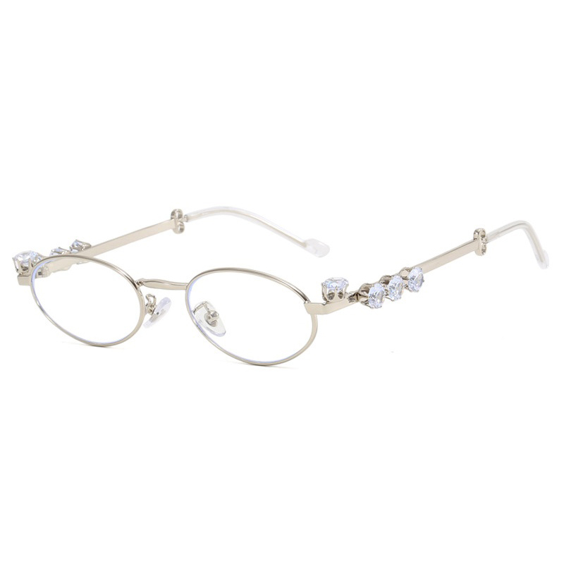 Petites lunettes de soleil ovales sexy pour femmes, monture en métal vintage, lunettes d'ordinateur décoratives, mode rétro, mignon, nouveau