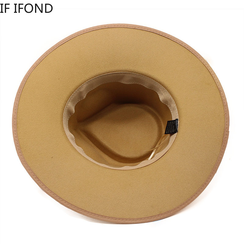 Chapeaux Fedoras en laine pour femmes, kaki, Camel, à large bord, Vintage, robe formelle d'église, chapeaux Jazz à la mode