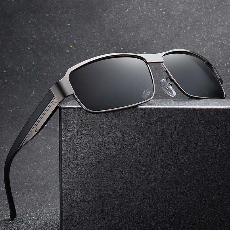 Lunettes de soleil de luxe pour hommes, lunettes de soleil de créateur pour la conduite et la pêche, lunettes de soleil vintage en métal pour homme