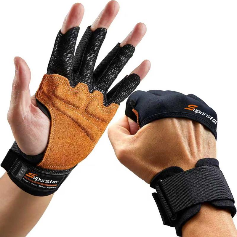Gants d'entraînement de musculation demi-doigts unisexes au design sportif pour la salle de sport et le soutien des poignets pendant l'exercice