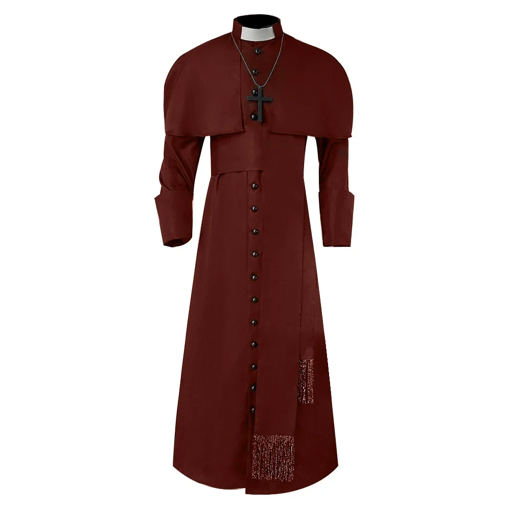 Costume de prêtre médiéval, église catholique, religieux romain, Soutane, papa, pasteur, père, Robe missionnaire de masse, soutane du clergé