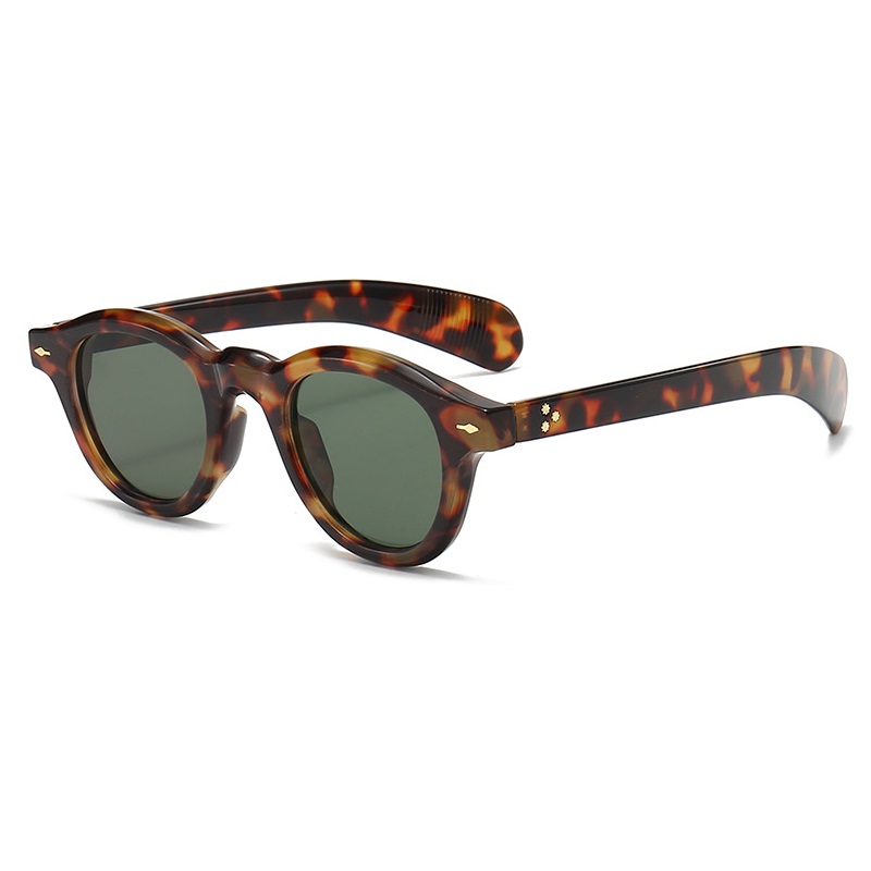 Mode petites lunettes de soleil rondes femmes rétro clair océan lentille nuances UV400 hommes Rivets Punk lunettes de soleil